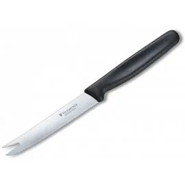 Nóż kuchenny Victorinox ząbkowane ostrze do sera 11 cm,czarny