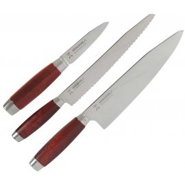 zestaw noży Morakniv Classic 1891 Chef´s/Bread/Paring Knife Set - czerwony
