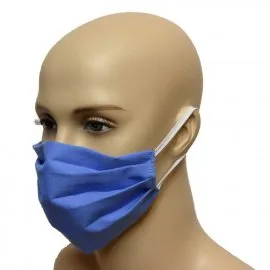 Maska bawełniana na twarz - niebieska