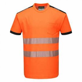 T-Shirt ostrzegawczy PW3 PORTWEST T181 - Pomarańcz/Czarny