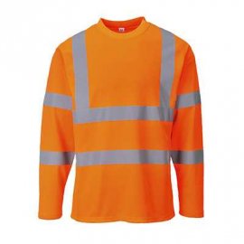 T-shirt ostrzegawczy z długimi rękawami PORTWEST S278 - Pomarańczowy