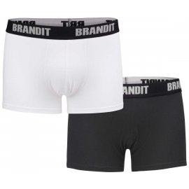 bokserki Brandit Logo Białe-Czarne