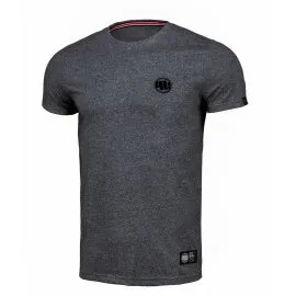 Koszulka Pit Bull Custom Fit Melange Small Logo '22 - Czarny Melanż