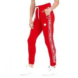 Spodnie dresowe damskie Pit Bull French Terry Small Logo - Czerwone