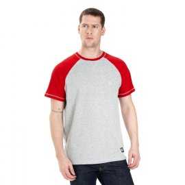 Koszulka Pit Bull Garment Washed Raglan Small Logo '21 - Szara/Czerwona