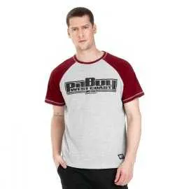 Koszulka Pit Bull Garment Washed Raglan Boxing - Szara/Bordowa