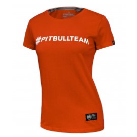Koszulka damska Pit Bull Hashtag - Pomarańczowa
