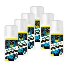 Zestaw 6szt - Repelent Środek na kleszcze komary inne owady Mugga TICK spray 25% Ikarydyn
