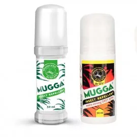 Zestaw - Repelent Środek na komary i inne owady Mugga Roll-On (kulka) 50ml 20% DEET + Mugga Strong Roll-On 50% DEET