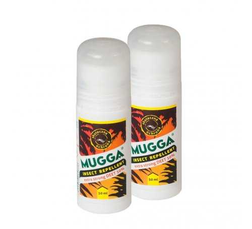 Zestaw 2szt - Repelent Środek na komary i inne owady Mugga Strong Roll-On (kulka) , 50% DEET MUGGAS.50x2 5411649089878