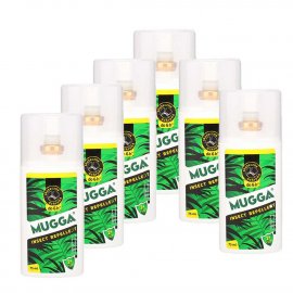 Zestaw 6szt - Repelent Środek na komary kleszcze i inne owady, Mugga spray , 9,5% DEET