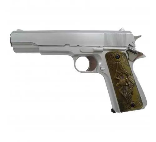 Pistolet 6mm HFC GNB GAS 1911 Silver Dictator HG-122S 4716500212220