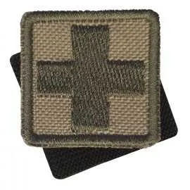 Patch - Naszywka na Rzep emblemat medyczny Haft Khaki