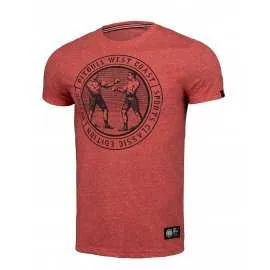 Koszulka Pit Bull Custom Fit Vintage Boxing - Czerwony Melanż