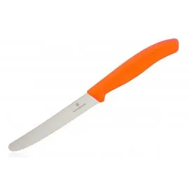 Nóż kuchenny Victorinox SwissClassic Pikutek - do warzyw, wędlin i owoców - pomarańczowy