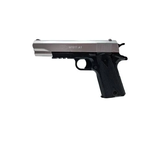 Pistolet 6mm Cybergun Colt 1911 Spring Dual Tone Silver Black CYB.180132 3559961801326