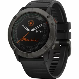 Garmin Fenix 6X PRO Solar Tytan smartwatch z czarnym paskiem