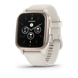 Zegarek Garmin Venu Sq 2 Music kremowy smartwatch z kremowym paskiem