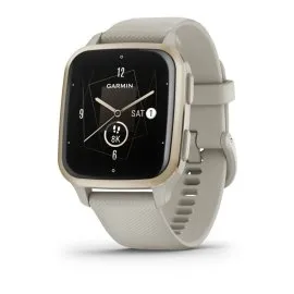 Zegarek Garmin Venu Sq 2 Music beżowy smartwatch z beżowym paskiem