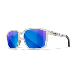 Okulary Wiley X Alfa Captivate Polarized Blue Mirror Smoke Grey Gloss Clear Crystal Frame
