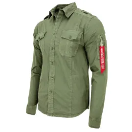 Koszula Alpha Industries Basic Shirt Slim 136426 01 - Zielona