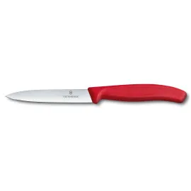 Nóż kuchenny Victorinox do jarzyn, gładki, 10 cm, czerwony