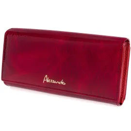 Damski portfel skórzany Alessandro Paoli AP 68-25 czerwony 