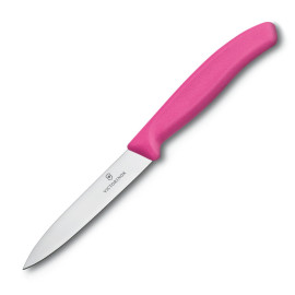 Nóż kuchenny Victorinox do jarzyn, gładki, 10 cm, różowy