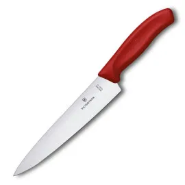 Victorinox - Swiss Classic Nóż ostrze gładkie 19 cm czerwony, blister