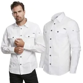 Koszula z długim rękawem BRANDIT SlimFit Shirt - Biała